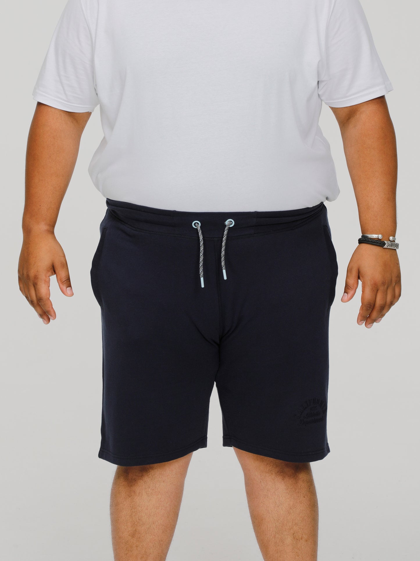 STEFAN 2 -D555 Navy Blue Elasticated Waist Loop Back Shorts