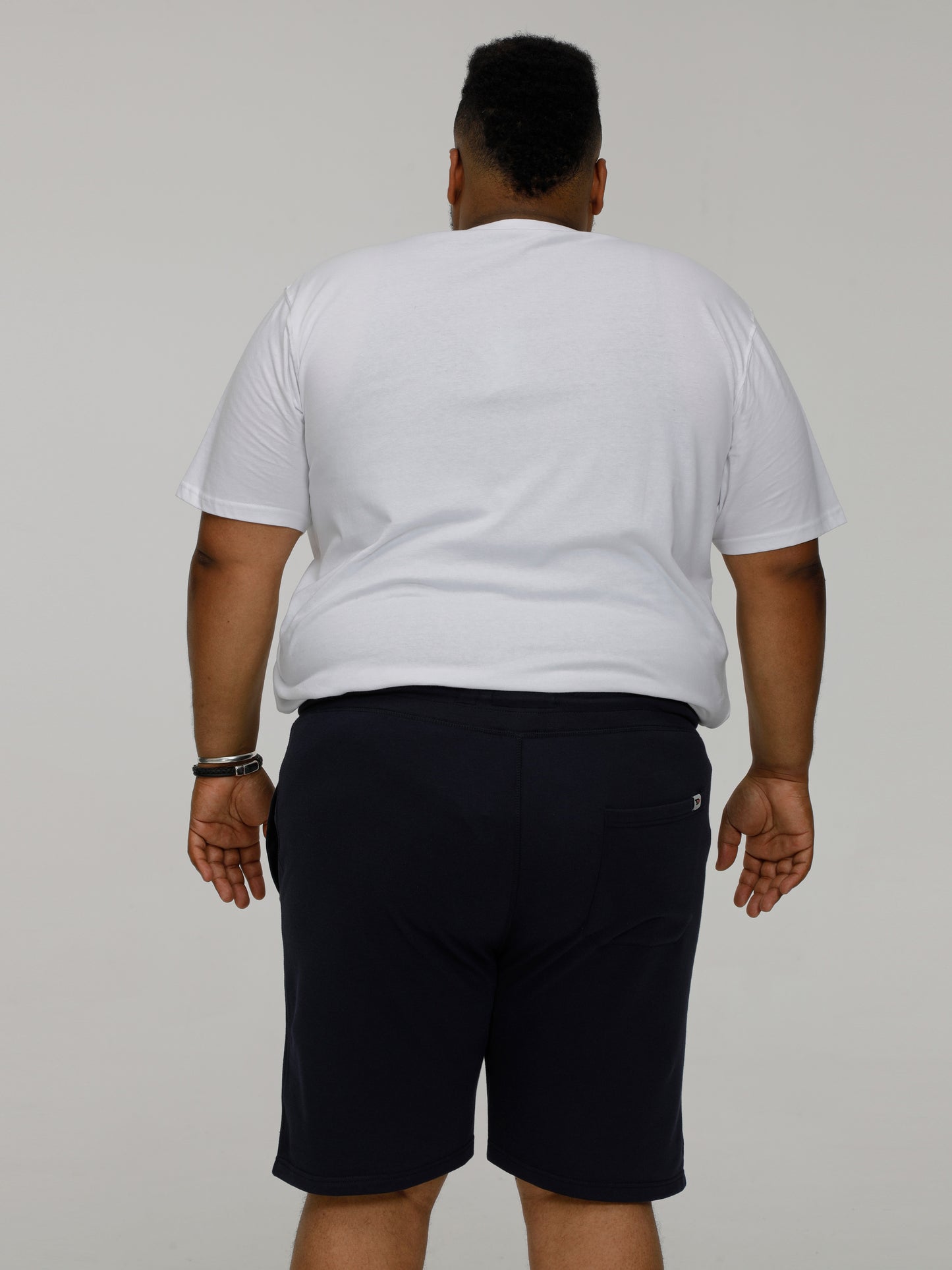 STEFAN 2 -D555 Navy Blue Elasticated Waist Loop Back Shorts
