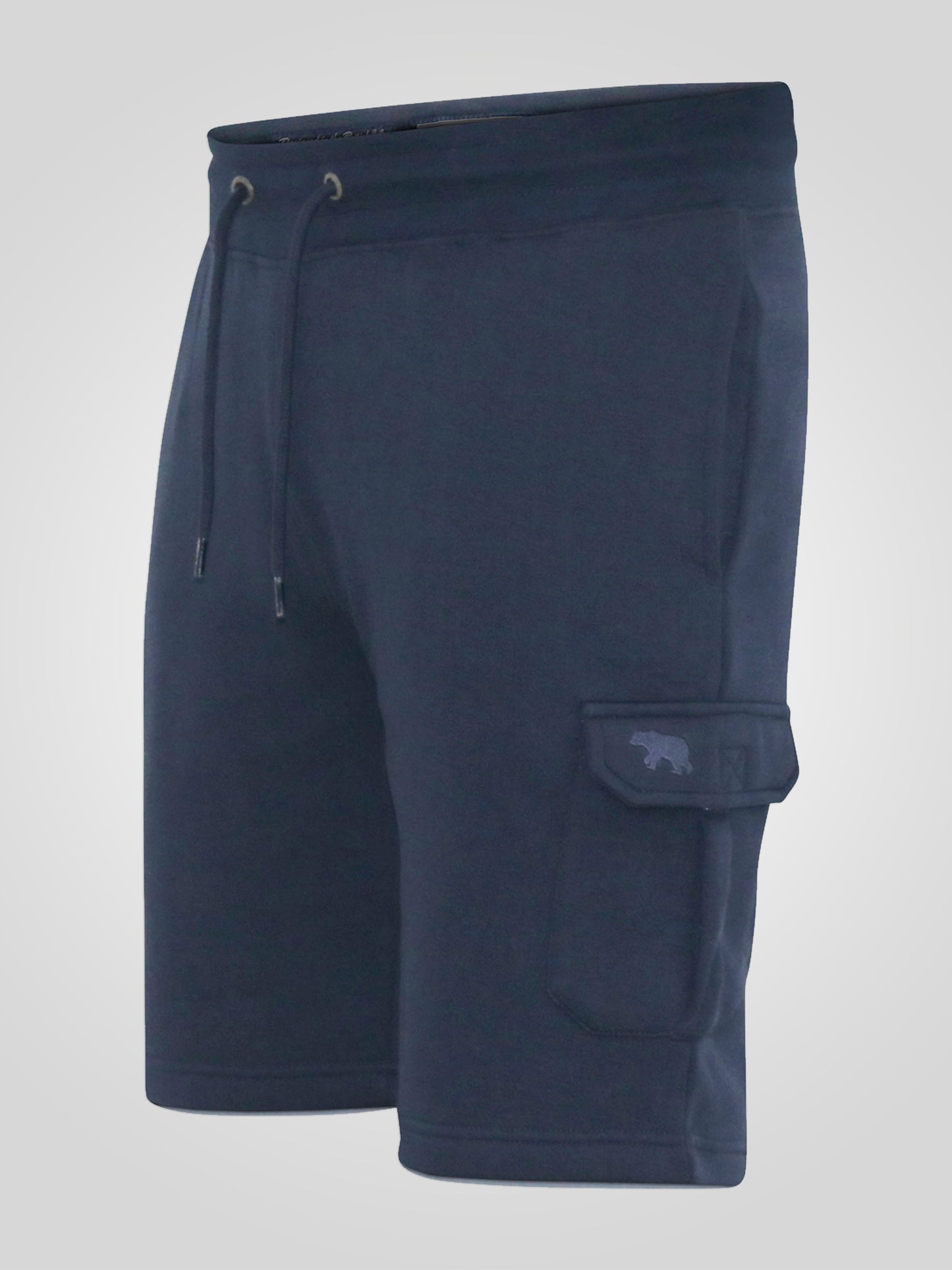 CYRUS 1 -D555 Navy Blue Elasticated Waist Fleece Cargo Shorts