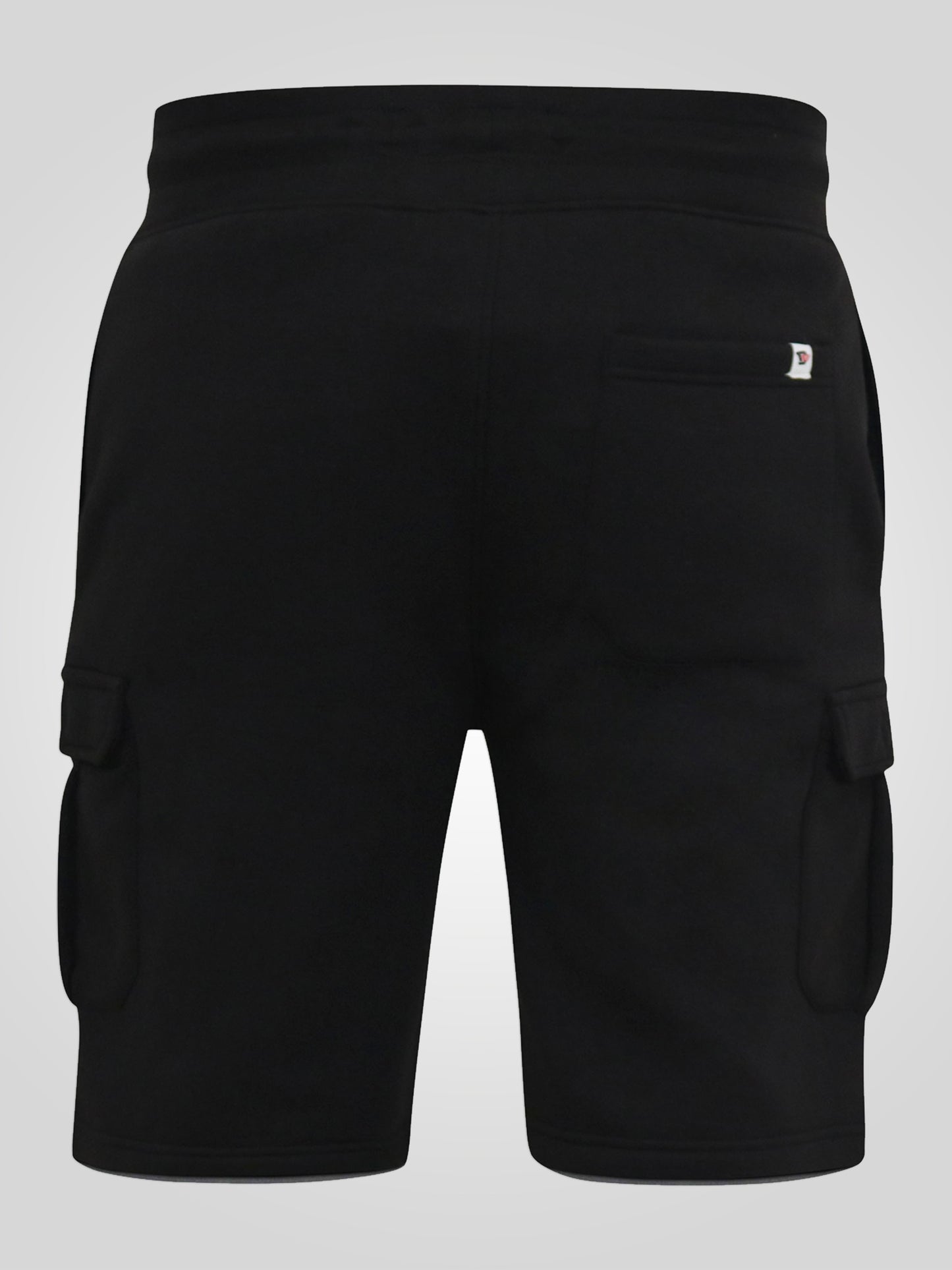 CYRUS 2 -D555 Black Elasticated Waist Fleece Cargo Shorts