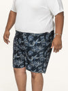 CLEETHORPES -D555 Navy Blue Hawaiian Printed Swim Shorts