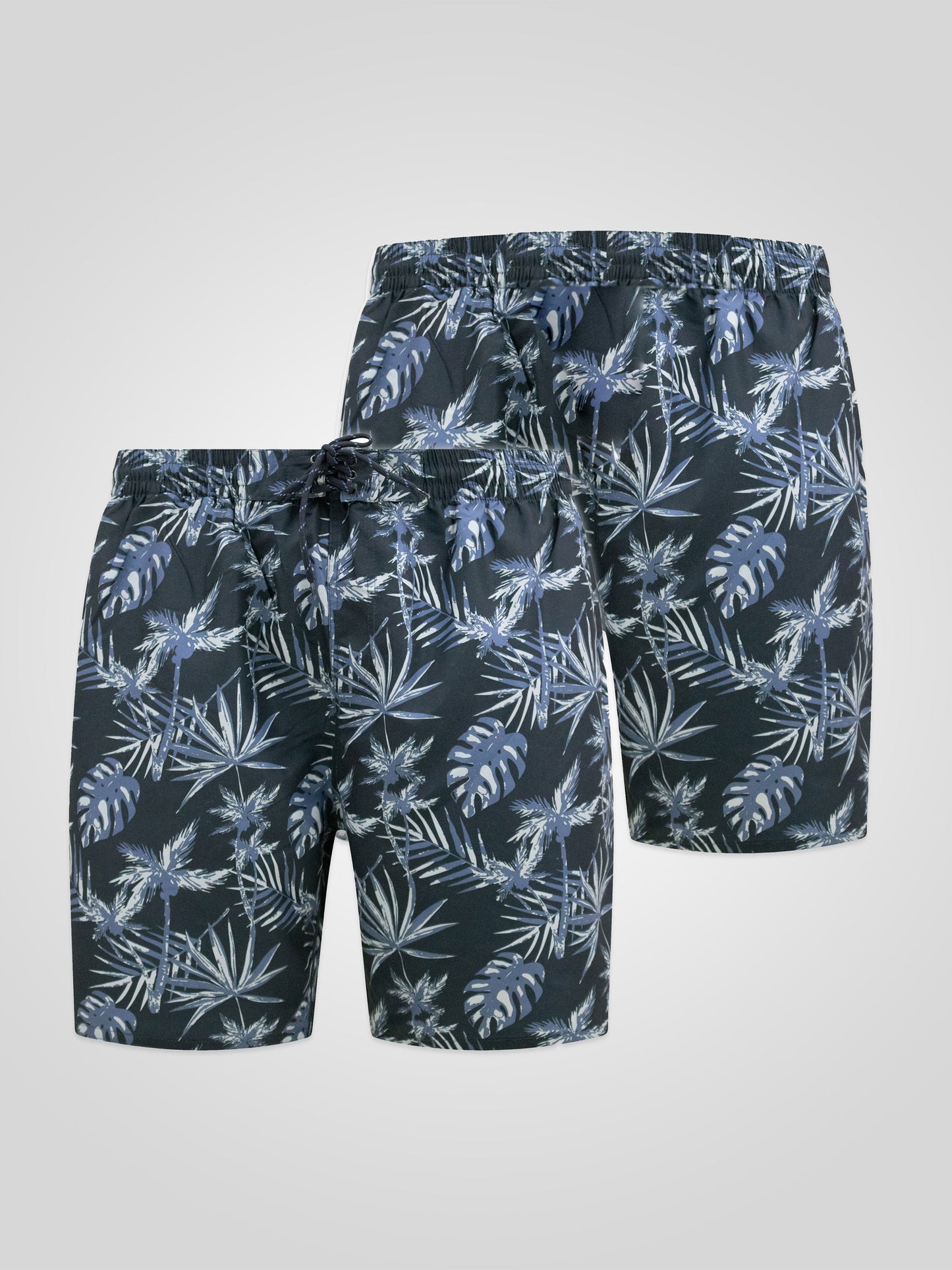 CLEETHORPES -D555 Navy Blue Hawaiian Printed Swim Shorts