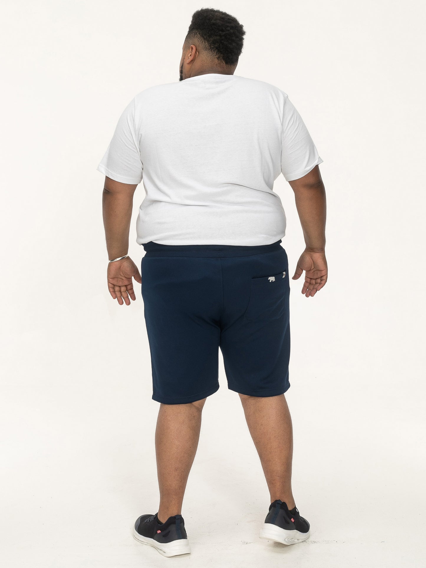 SPALDING -D555 Navy Blue Interlock Shorts with Pin Tuck Front