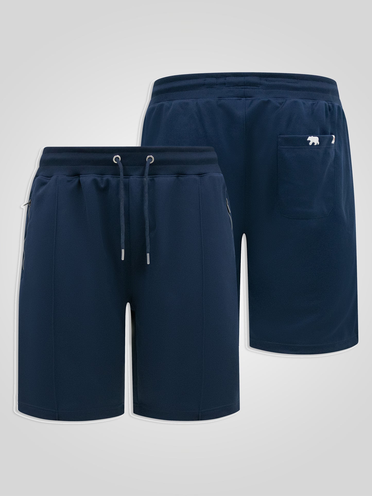 SPALDING -D555 Navy Blue Interlock Shorts with Pin Tuck Front