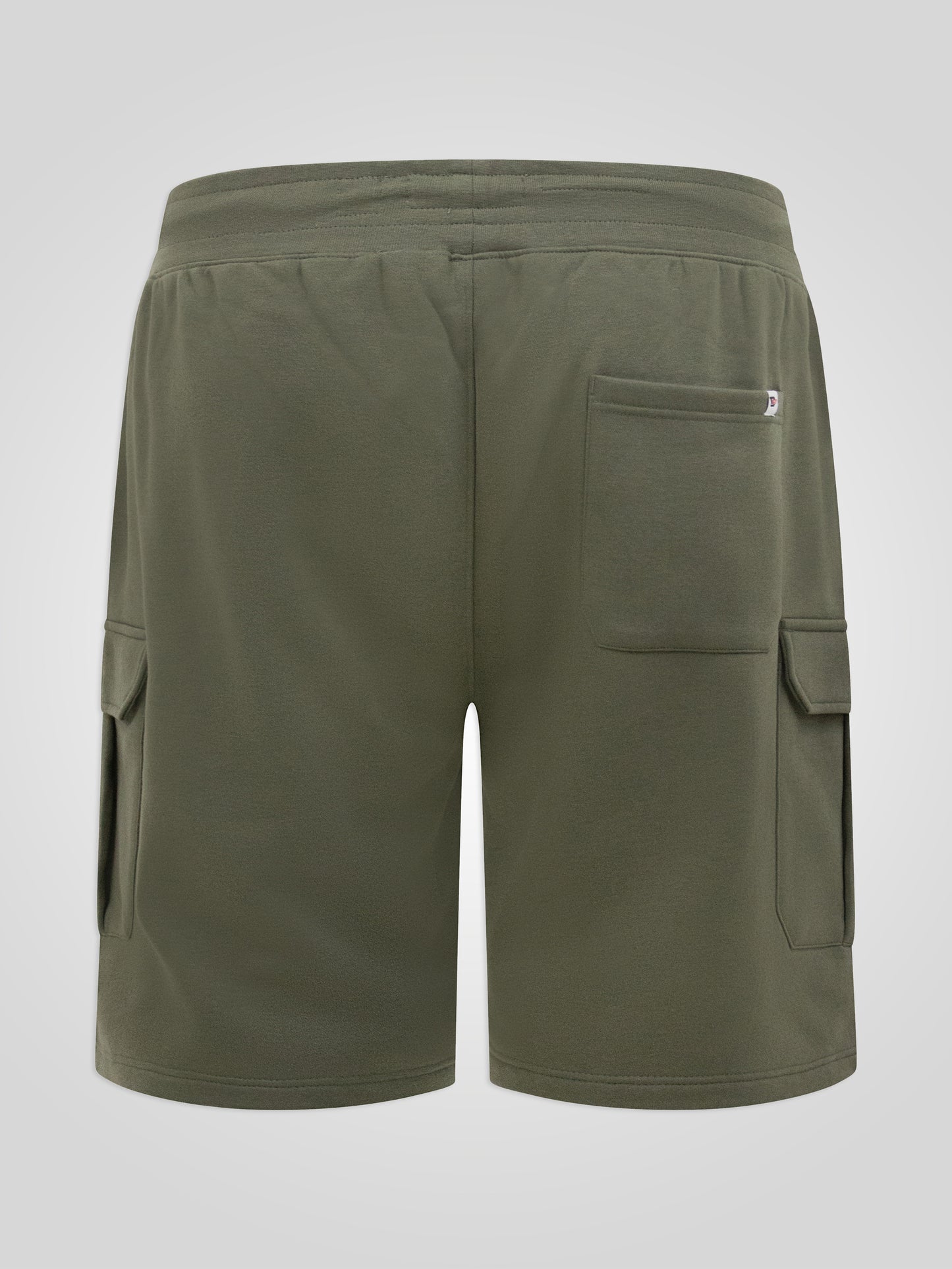 WIGAN 1-D555 Khaki Green Elasticated Waist Fleece Cargo Shorts