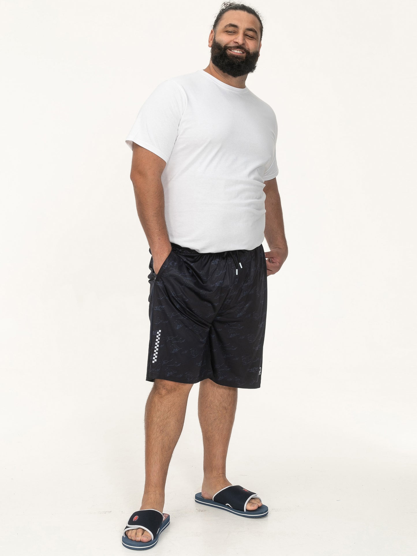 WOKING-D555 Navy Blue Dry Wear Lightweight Performance Stretch Shorts