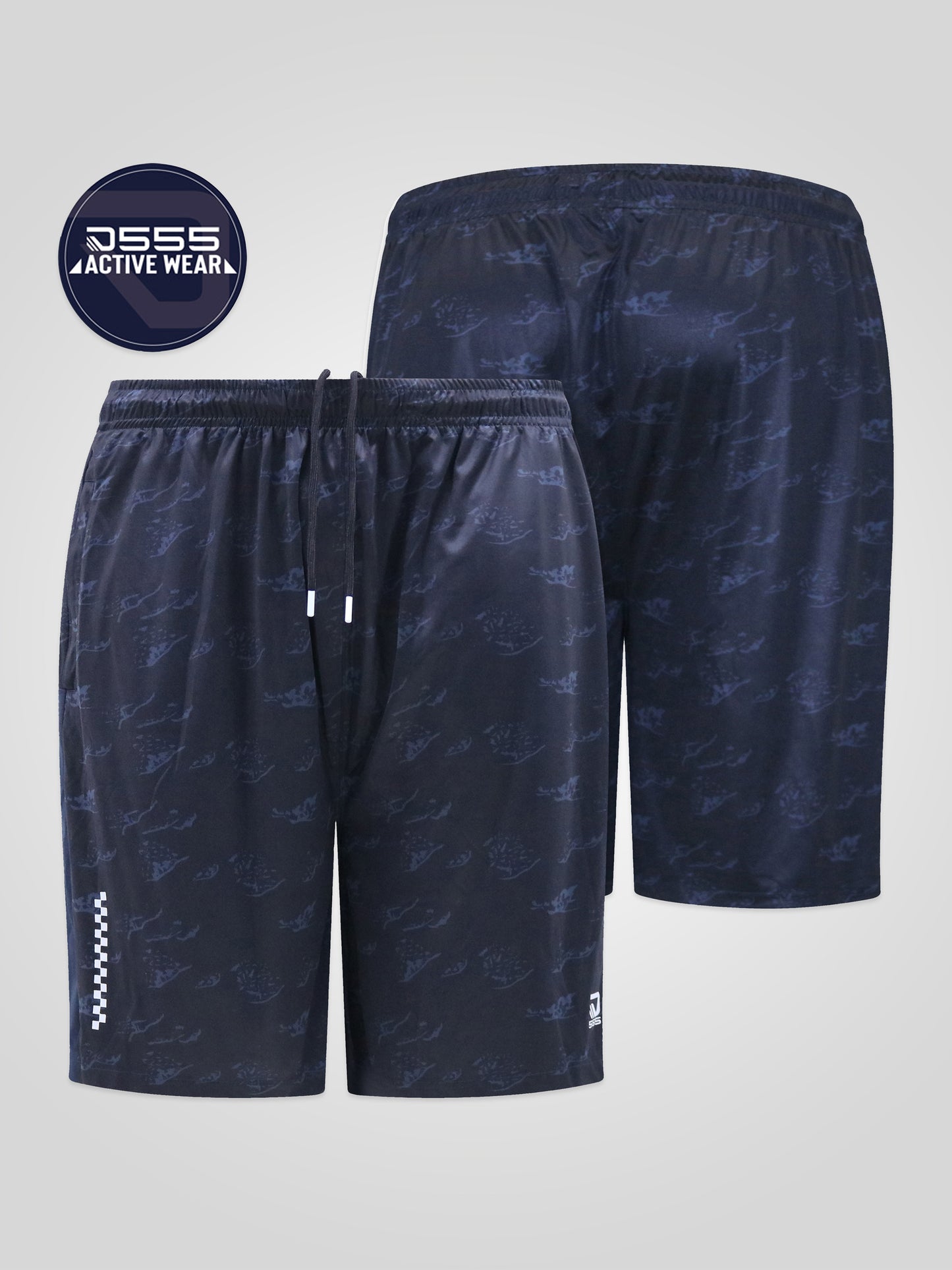 WOKING-D555 Navy Blue Dry Wear Lightweight Performance Stretch Shorts