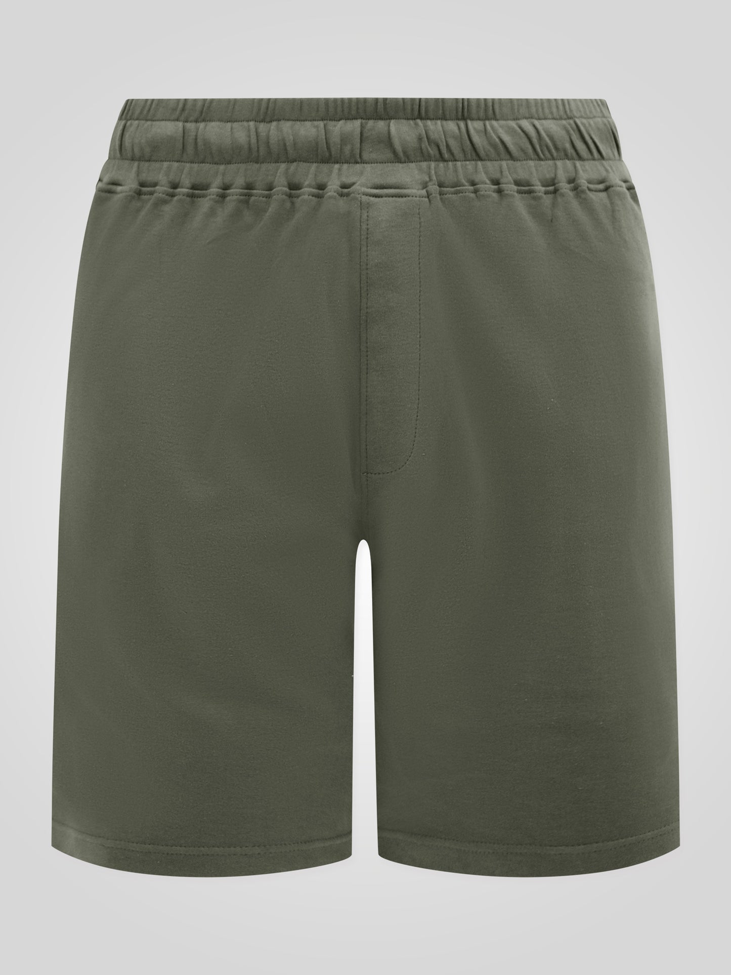 MITCHELL1 -D555 Khaki Green Elasticated Waist Stretch Shorts