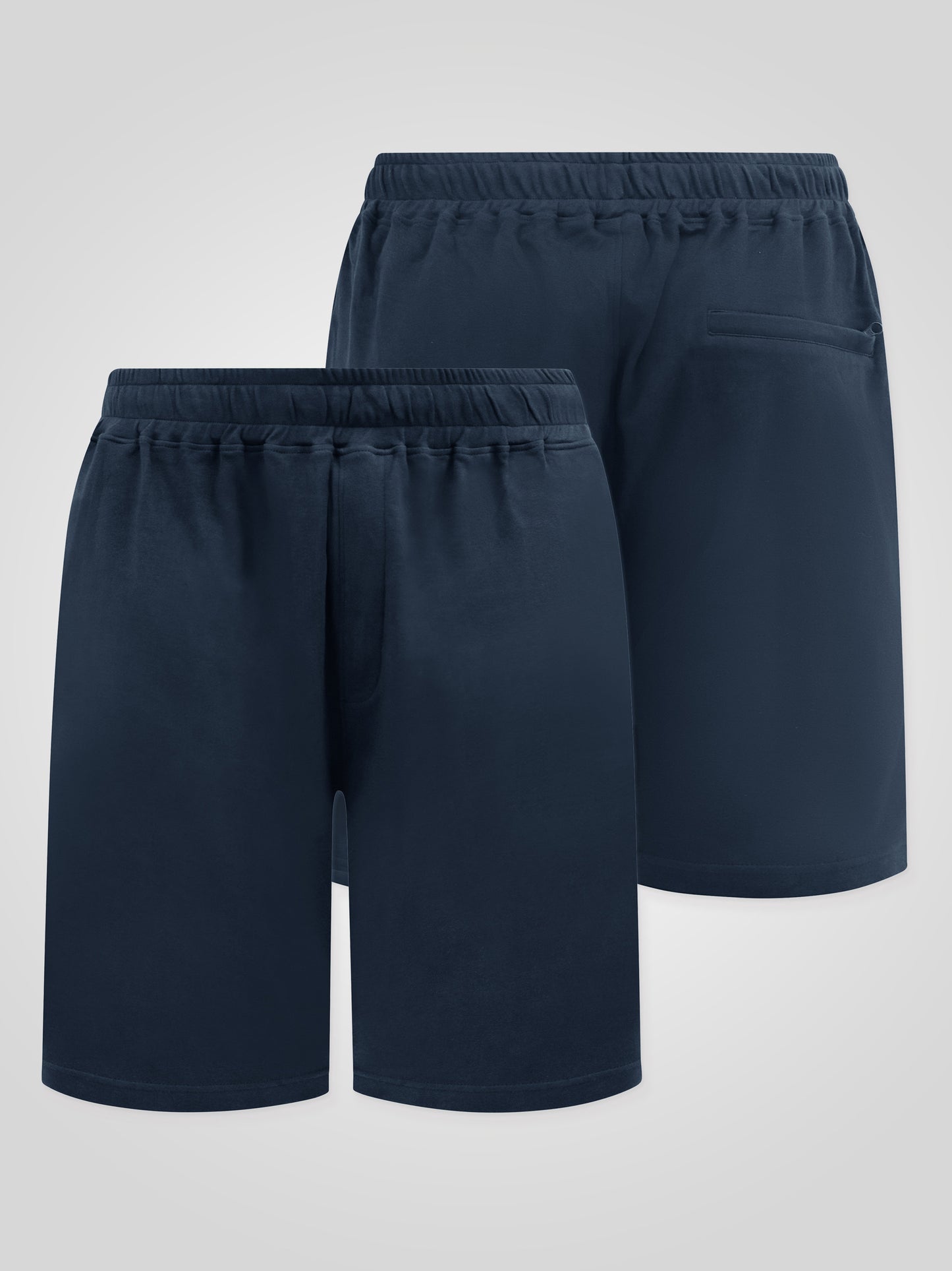 MITCHELL2 -D555 Navy Blue Elasticated Waist Stretch Shorts