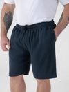MITCHELL2 -D555 Navy Blue Elasticated Waist Stretch Shorts