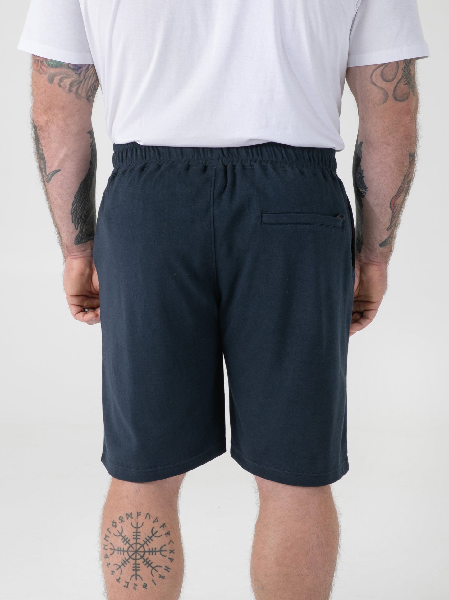 MITCHELL2 -D555 Navy Blue Elasticated Waist Stretch Shorts