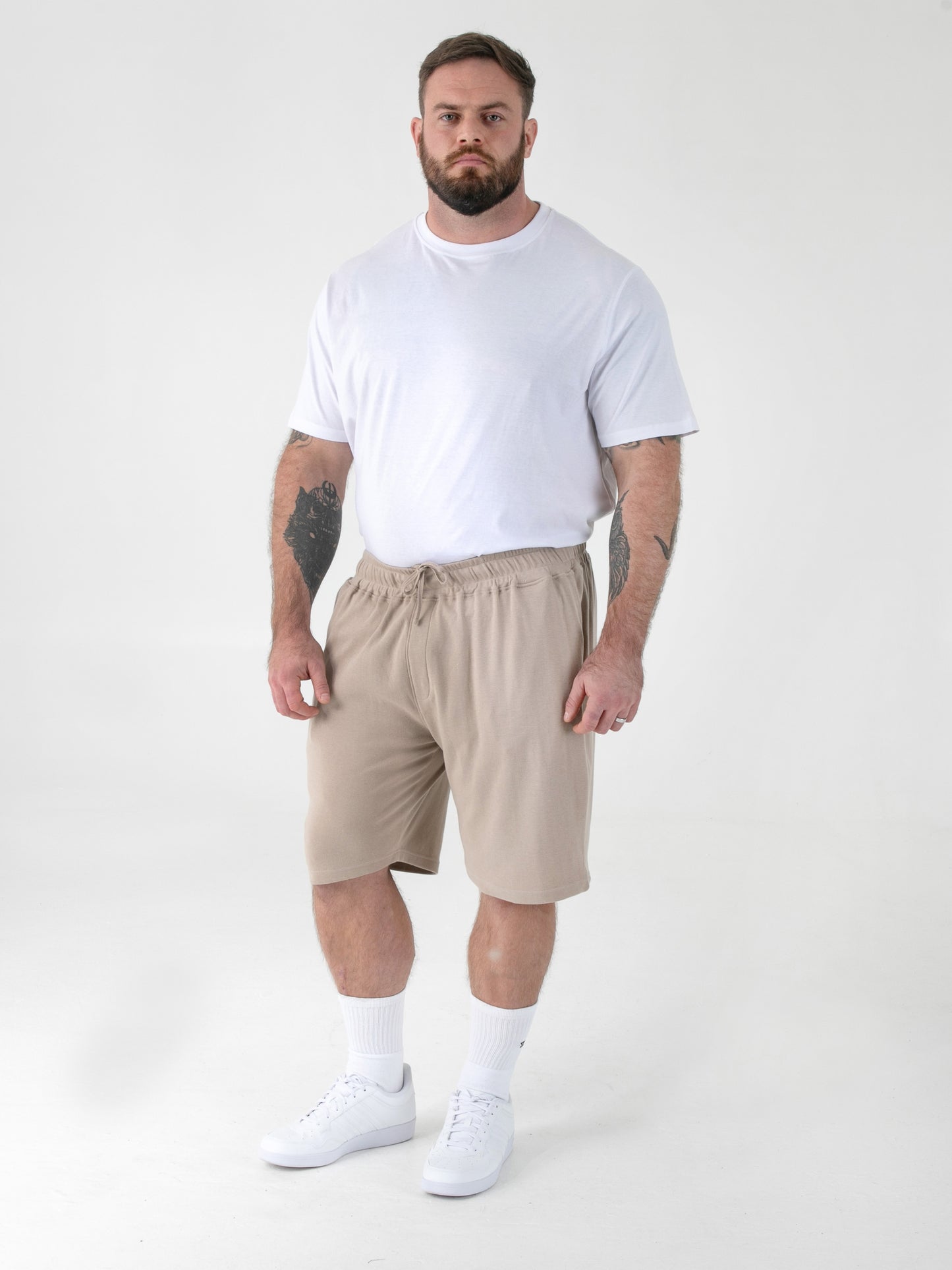 MITCHELL 3 -D555 Stone Elasticated Waist Stretch Shorts