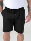 CRANSTON -D555 Black Stretch Jacquard Elasticated Waist Shorts