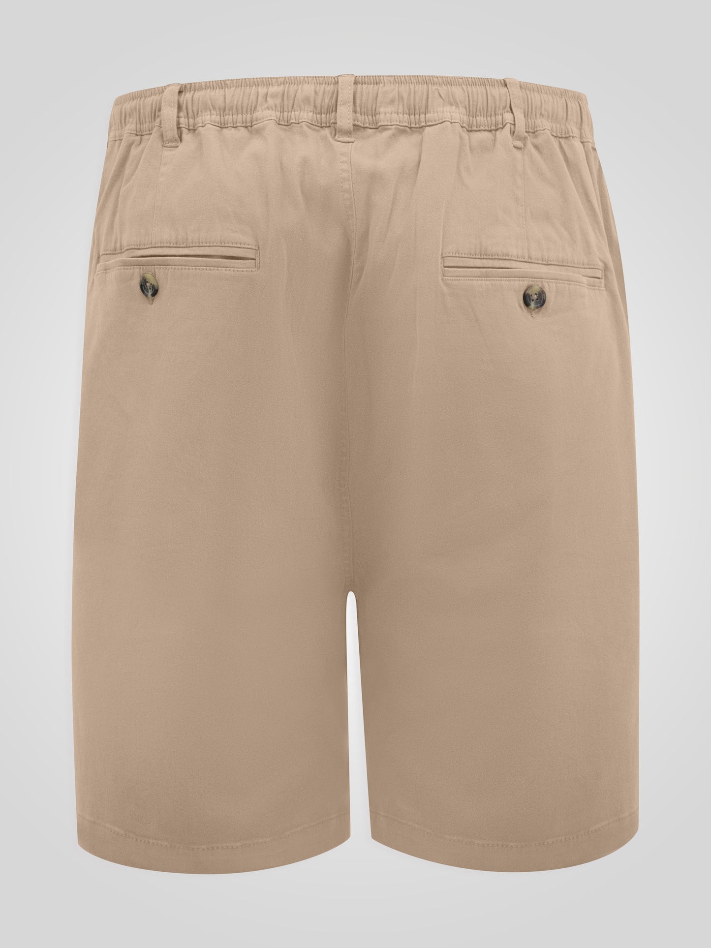 SPENCER 1 -D555 Stone Full Elastic Waist Stretch Shorts with Drawcord