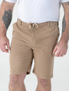 SPENCER 1 -D555 Stone Full Elastic Waist Stretch Shorts with Drawcord