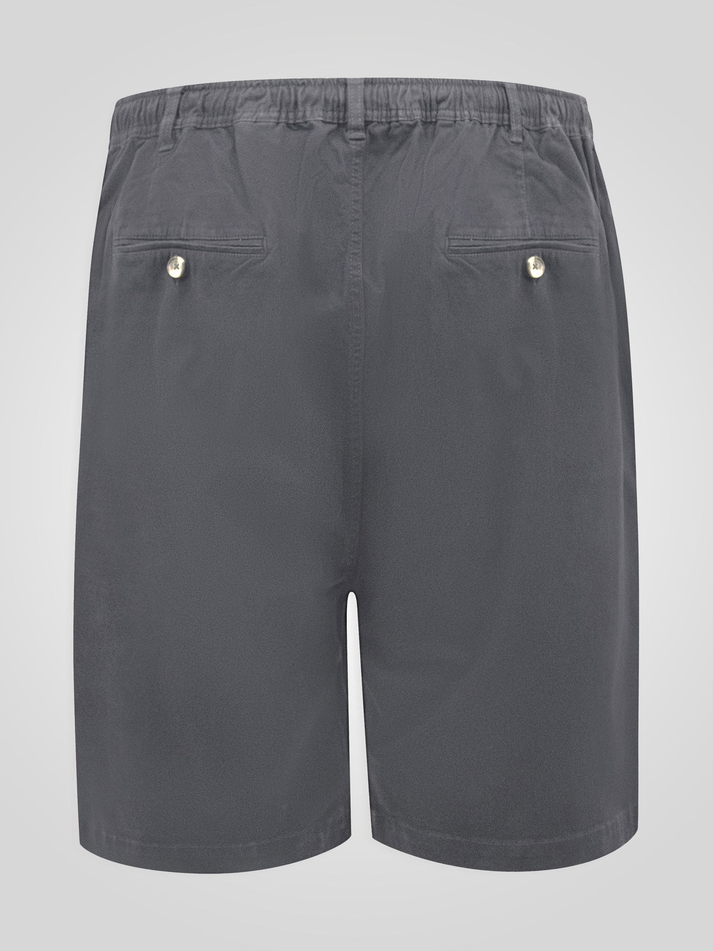 SPENCER 3 -D555 Steel Grey Full Elastic Waist Stretch Shorts with Drawcord
