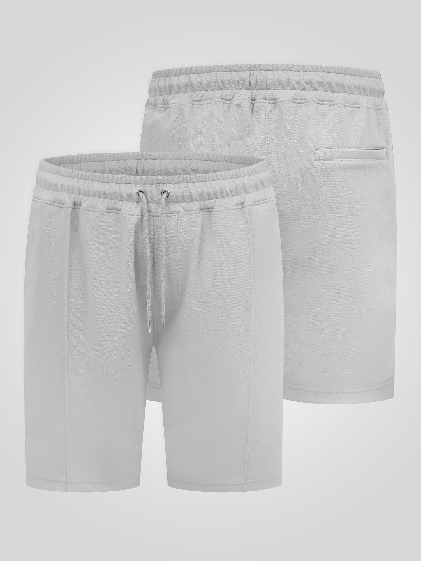 TURNER -D555 Stone Stretch Pique Elasticated Waist Shorts With Pin Tuck Front