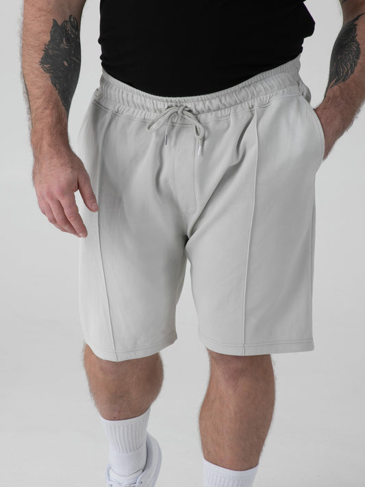 TURNER -D555 Stone Stretch Pique Elasticated Waist Shorts With Pin Tuck Front