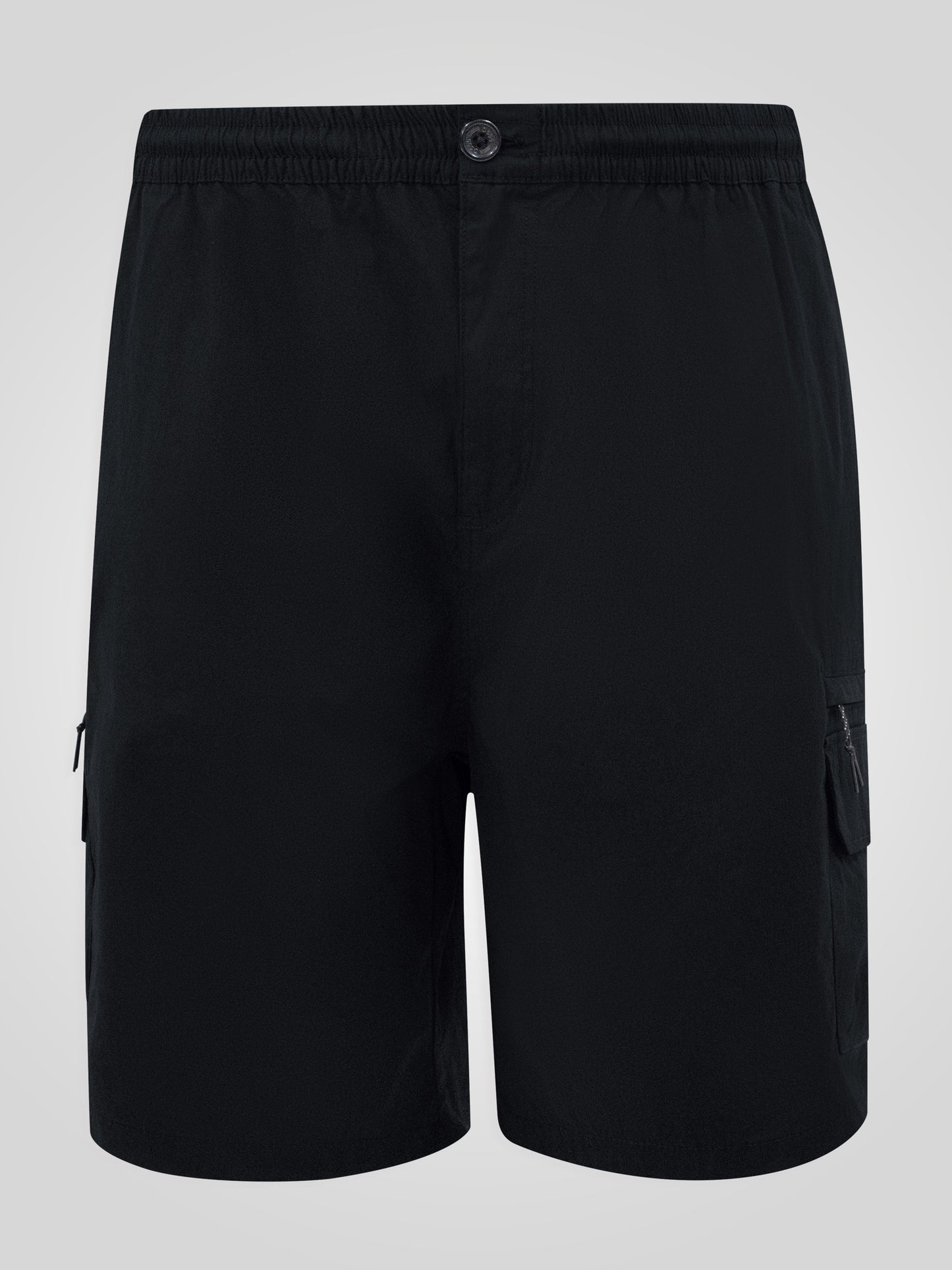 THOMAS -D555 Black Full Elastic Waist Stretch Shorts