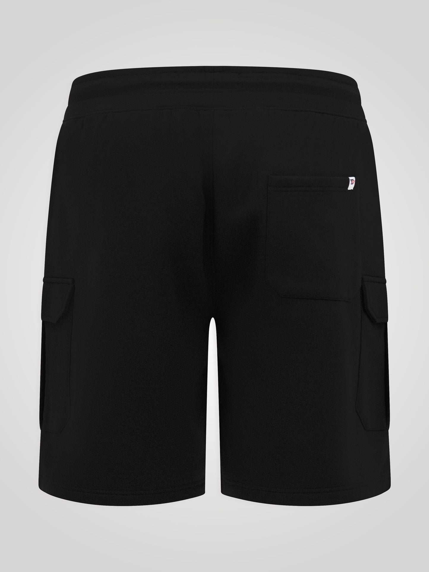 ROBINSON 1 -D555 Black Elasticated Waist Fleece Cargo Shorts with Bear Logo