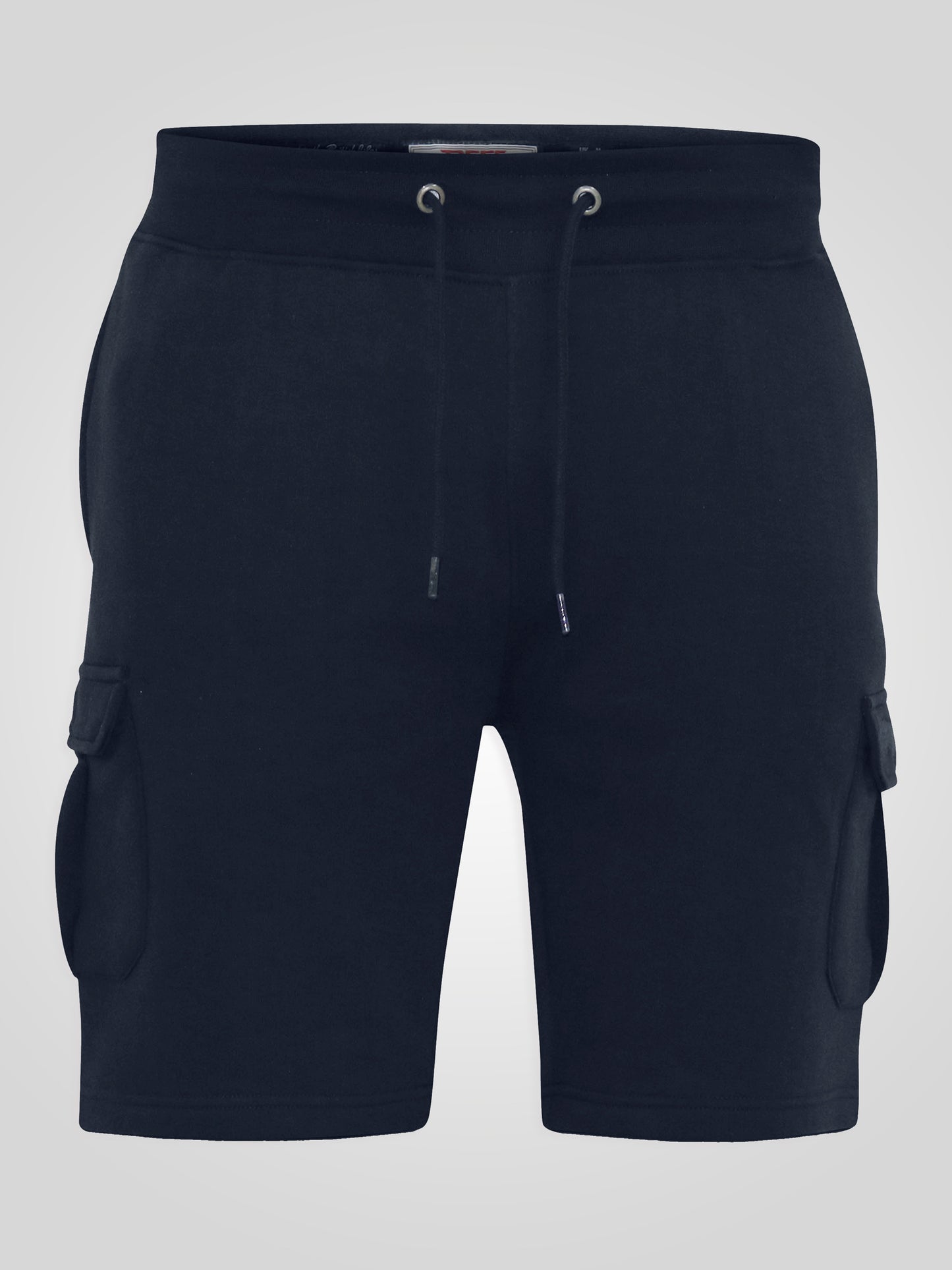 ROBINSON 2 -D555 Navy Blue Elasticated Waist Fleece Cargo Shorts with Bear Logo