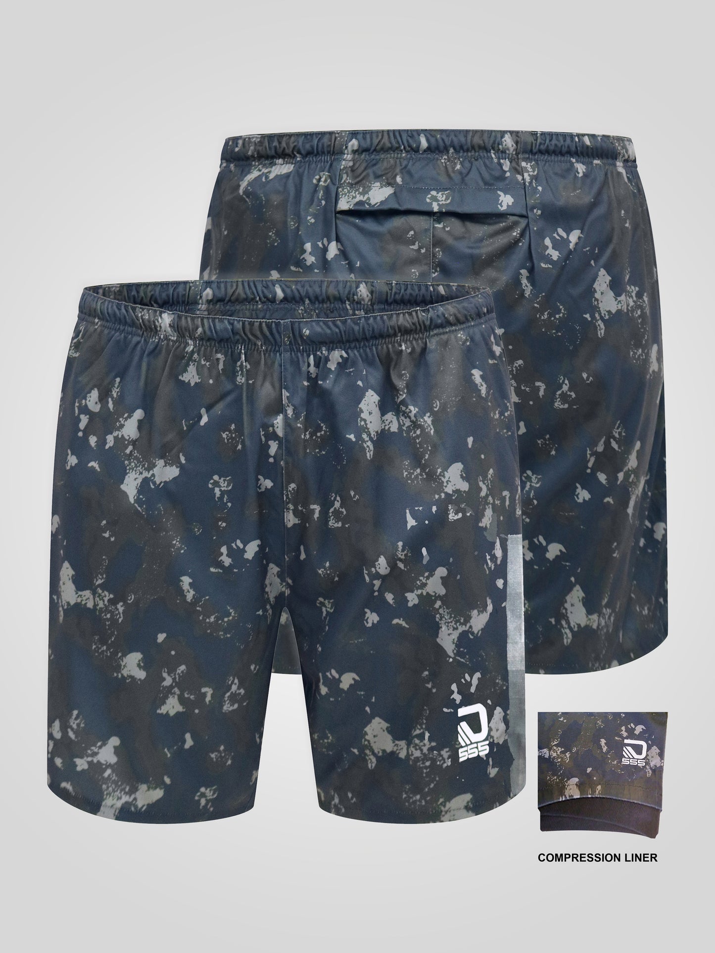 COLLINS -D555 Green Camouflage Dry Wear Elasticated Short with Compression Lining
