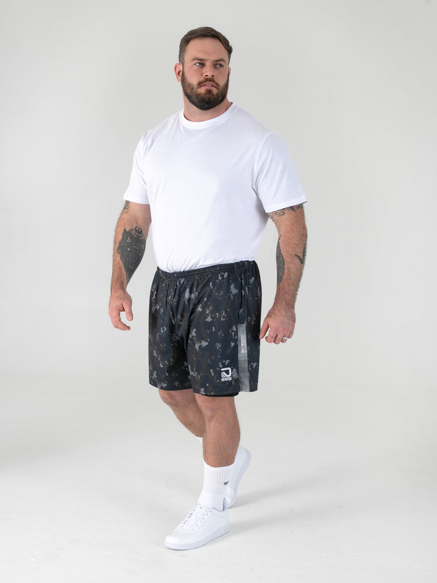 COLLINS -D555 Green Camouflage Dry Wear Elasticated Short with Compression Lining