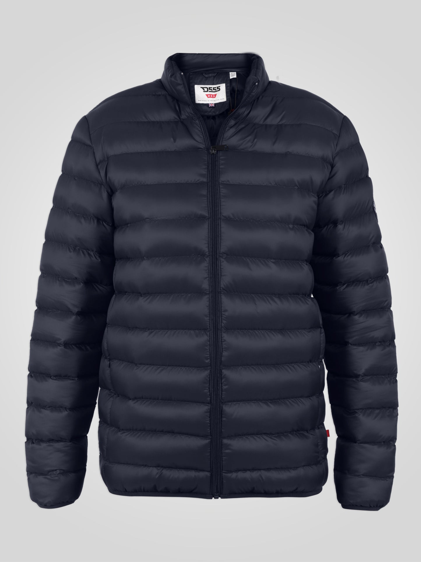 ROWLAND -D555 Navy Blue Puffer Jacket with Sleeve Patch