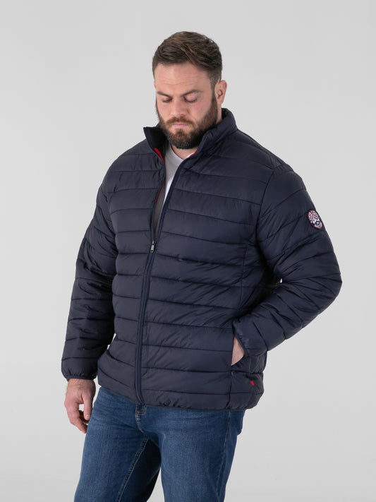 ROWLAND -D555 Navy Blue Puffer Jacket with Sleeve Patch