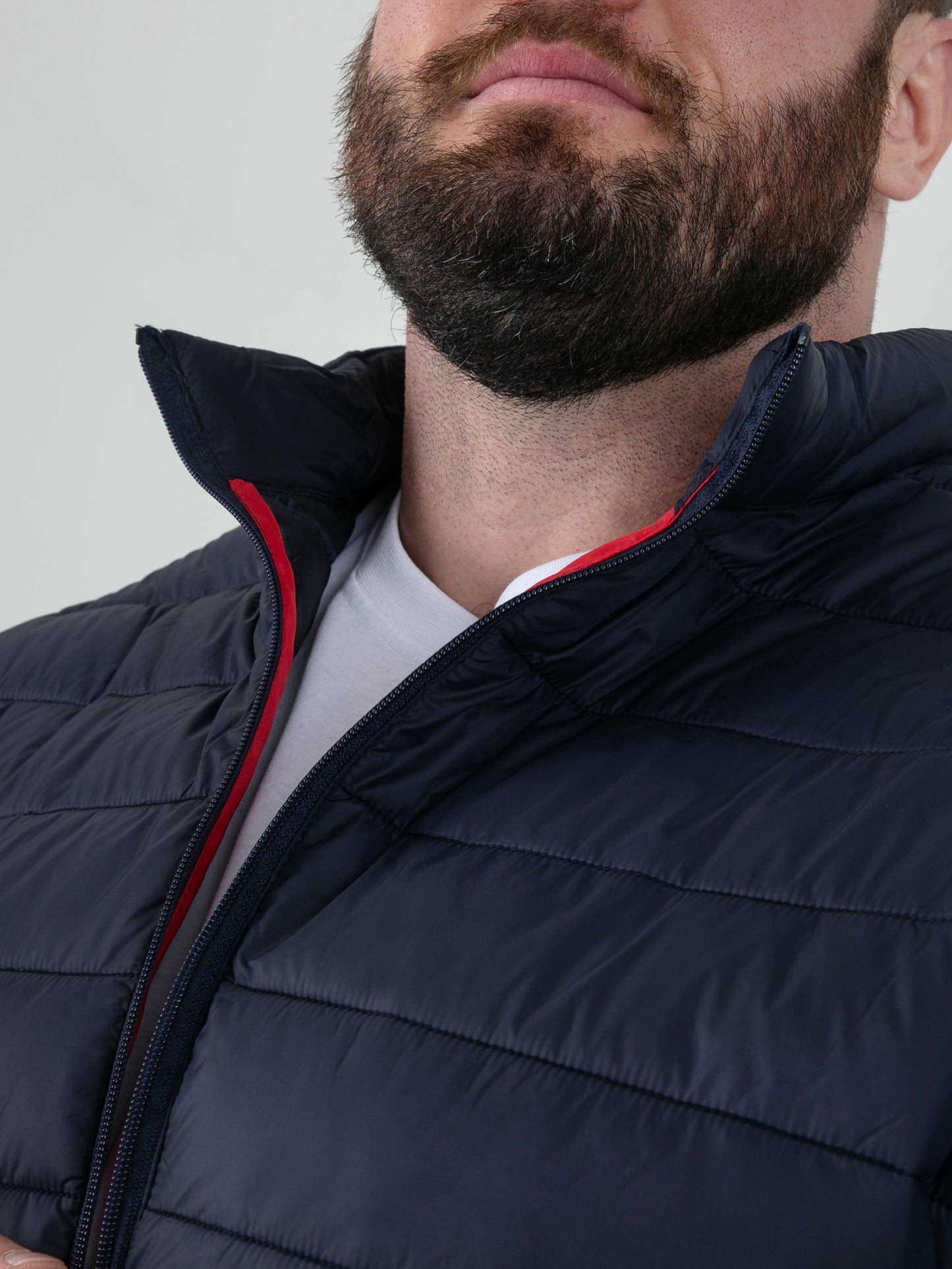 ROWLAND -D555 Navy Blue Puffer Jacket with Sleeve Patch