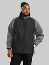 HIGHAMPTON -D555 Black/Charcoal Quilted Jacket with Fleece Sleeves