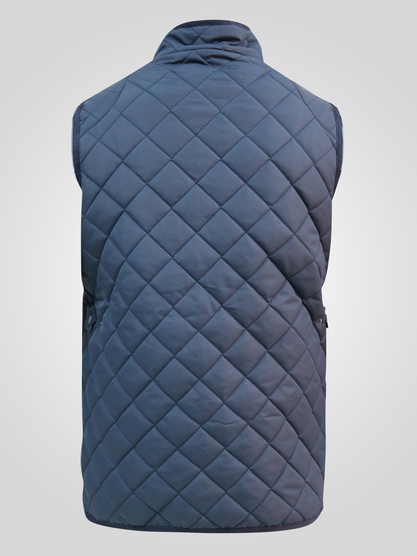 NIGHTINGALE -D555 Navy Blue Quilted Gilet Jacket with Corduroy Trims