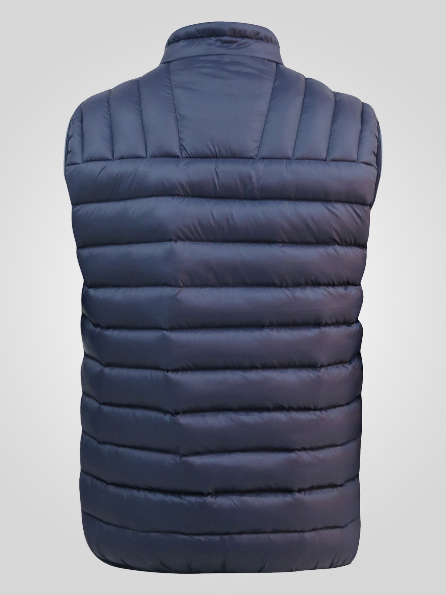 WICKHAM 1 -D555 Navy Blue Puffer Gilet with Burgundy Lining