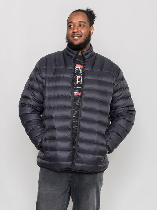LIMEHOUSE 2 -D555 Black Puffer Jacket with Sleeve Patch