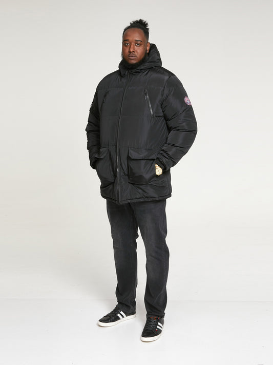 CLAYDON -D555 Black Quilted Parka Jacket
