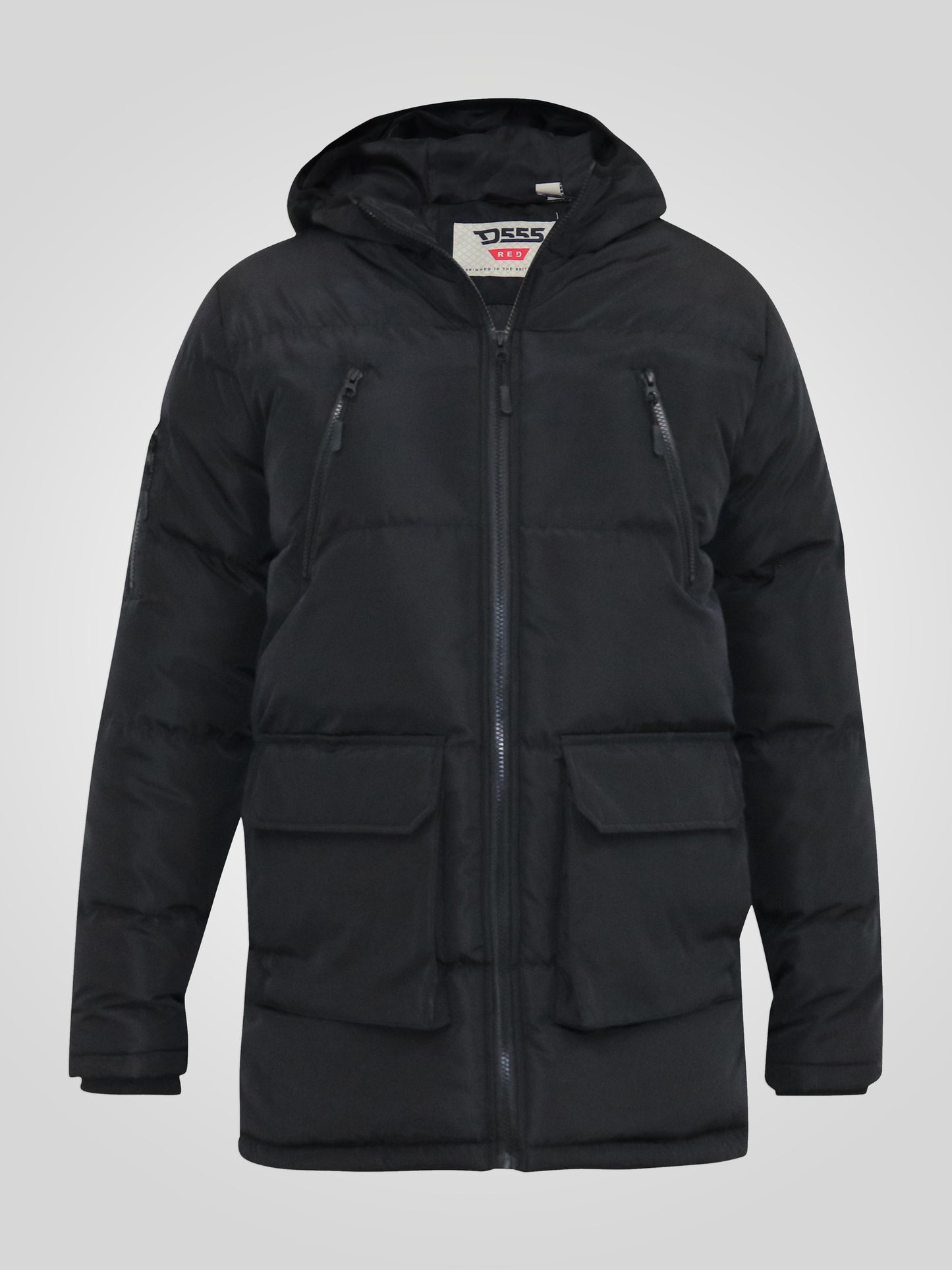 CLAYDON -D555 Black Quilted Parka Jacket