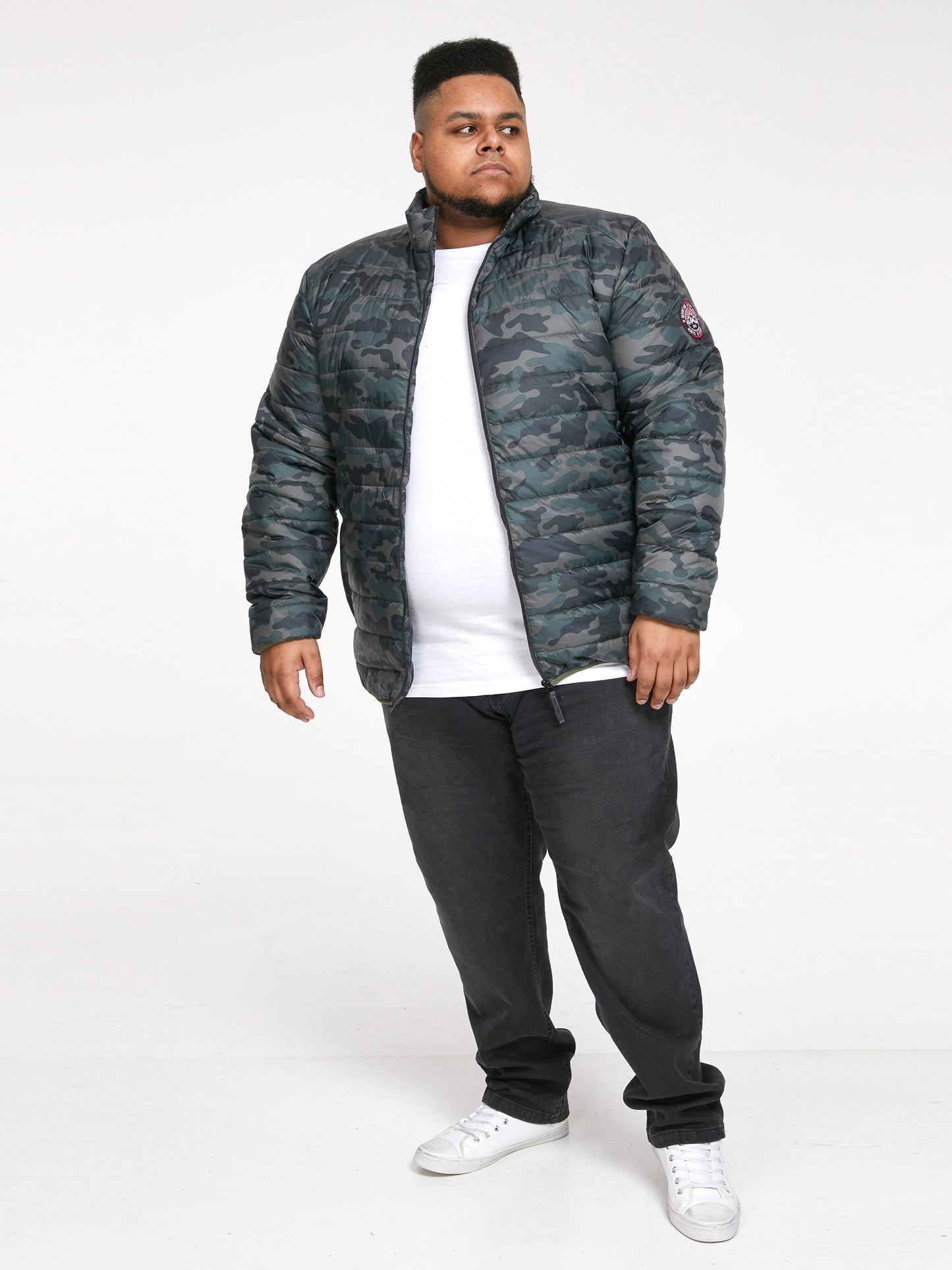 PETER -D555 Green Camouflage Camo Printed Puffer Jacket