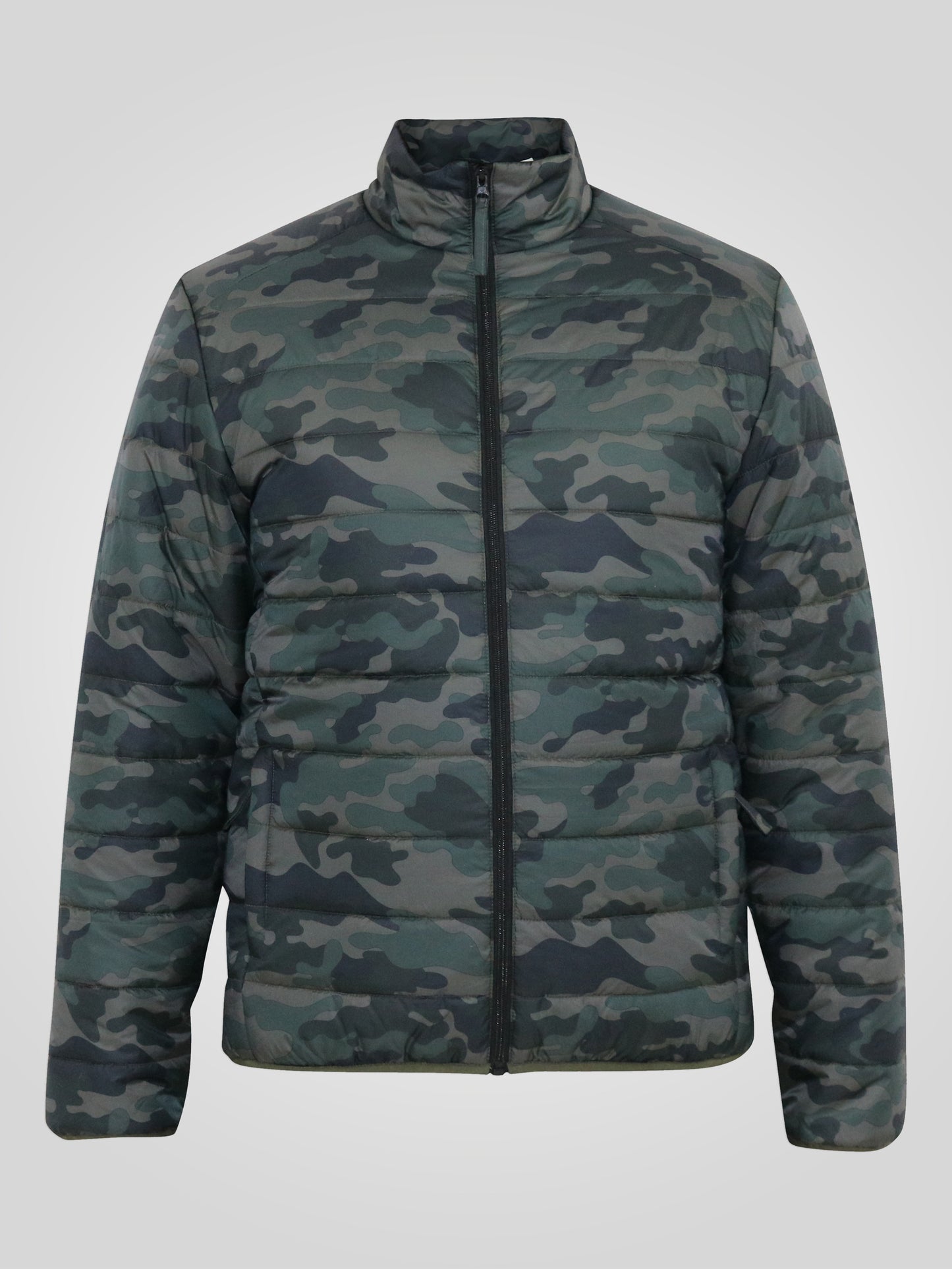 PETER -D555 Green Camouflage Camo Printed Puffer Jacket