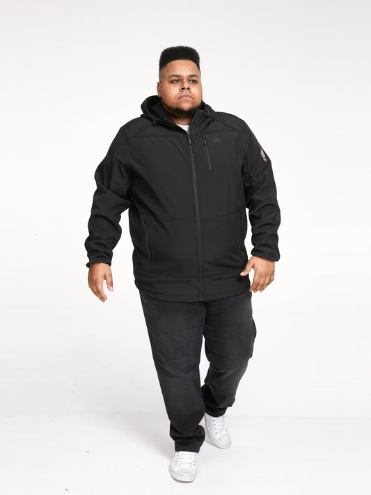 CHRISTOPHER -D555 Black Soft Shell Hooded Jacket