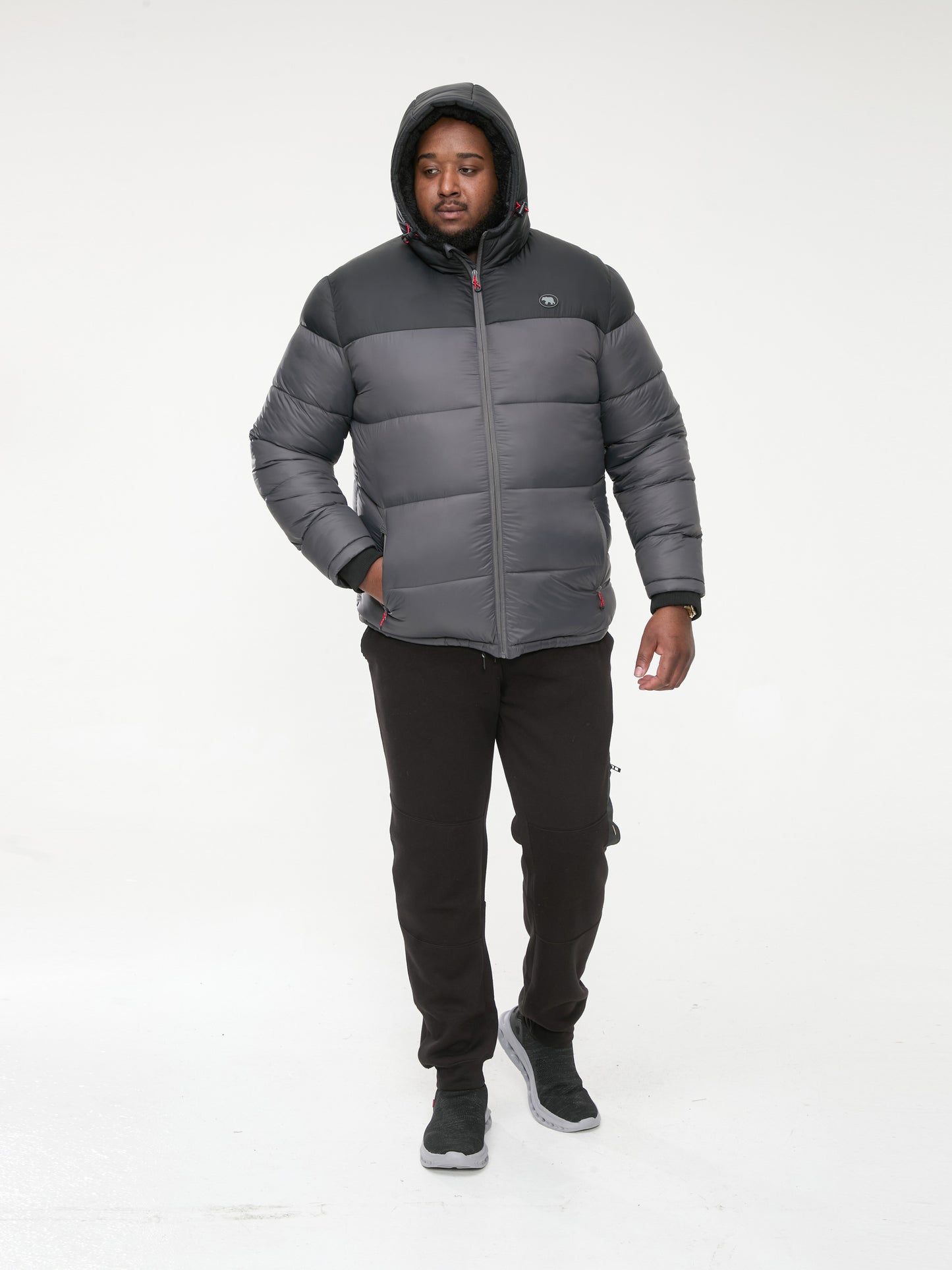 WORRALL -D555 Charcoal Quilted Puffer Jacket