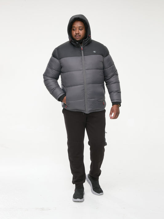 WORRALL -D555 Charcoal Quilted Puffer Jacket