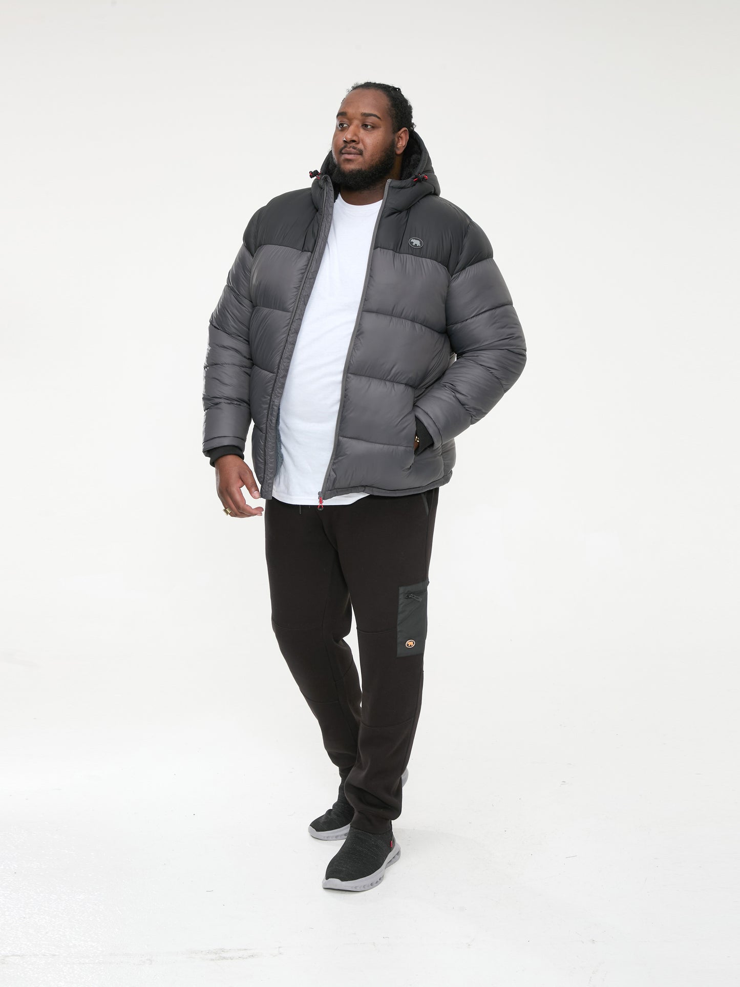 WORRALL -D555 Charcoal Quilted Puffer Jacket