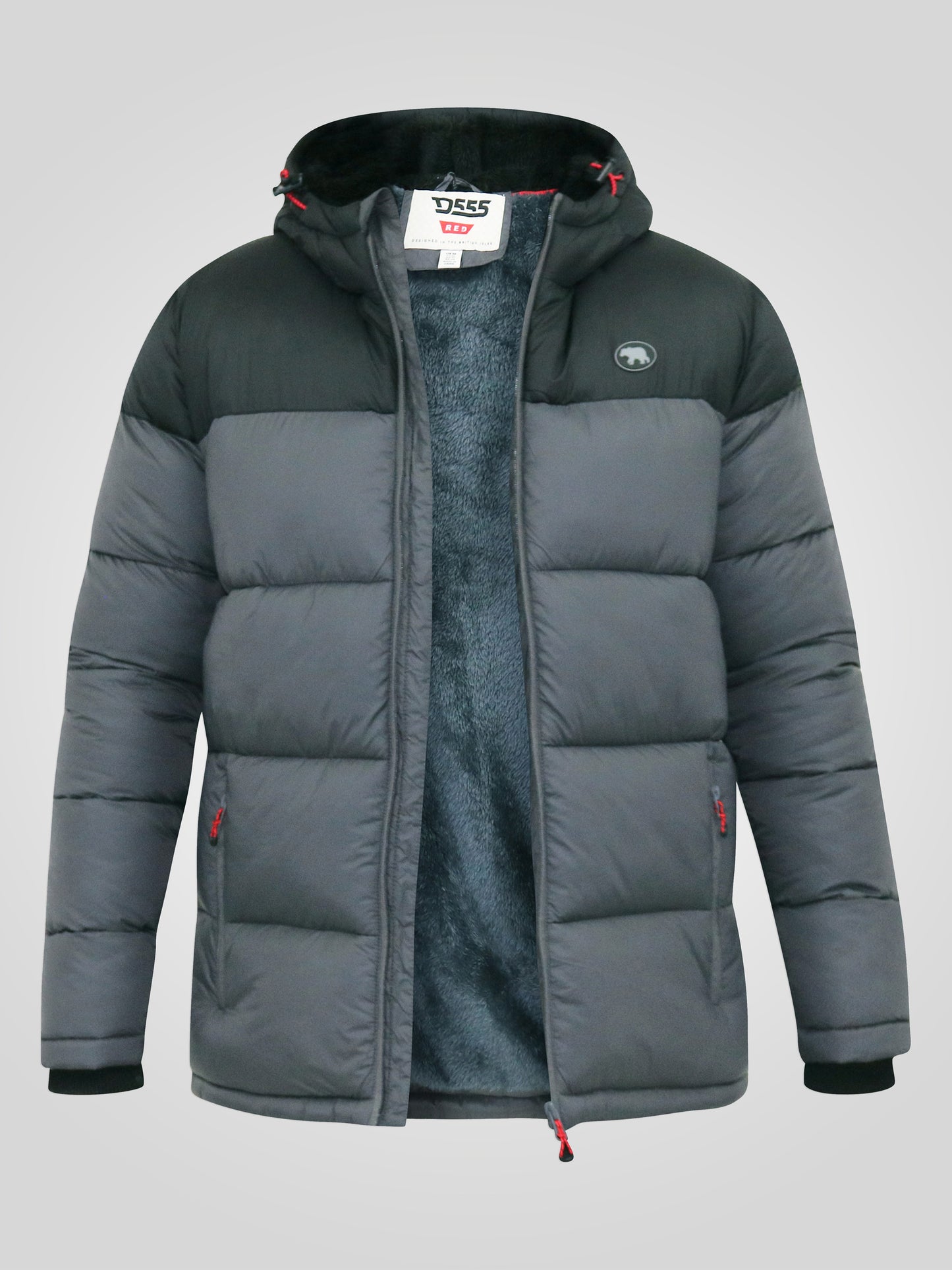 WORRALL -D555 Charcoal Quilted Puffer Jacket