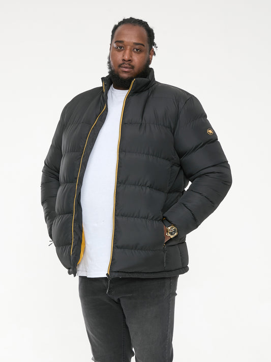 CRISTIANO -D555 Black Puffer Jacket with Binding On Cuffs