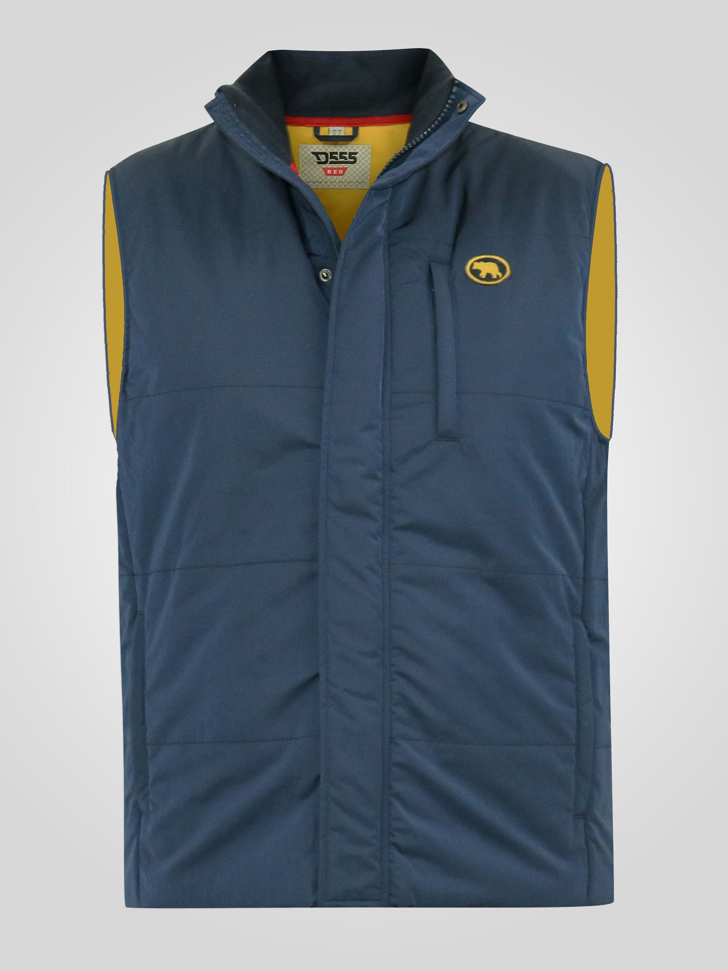 FELIPE 2 -D555 Navy Blue Padded Gilet with Contrast Colour Lining
