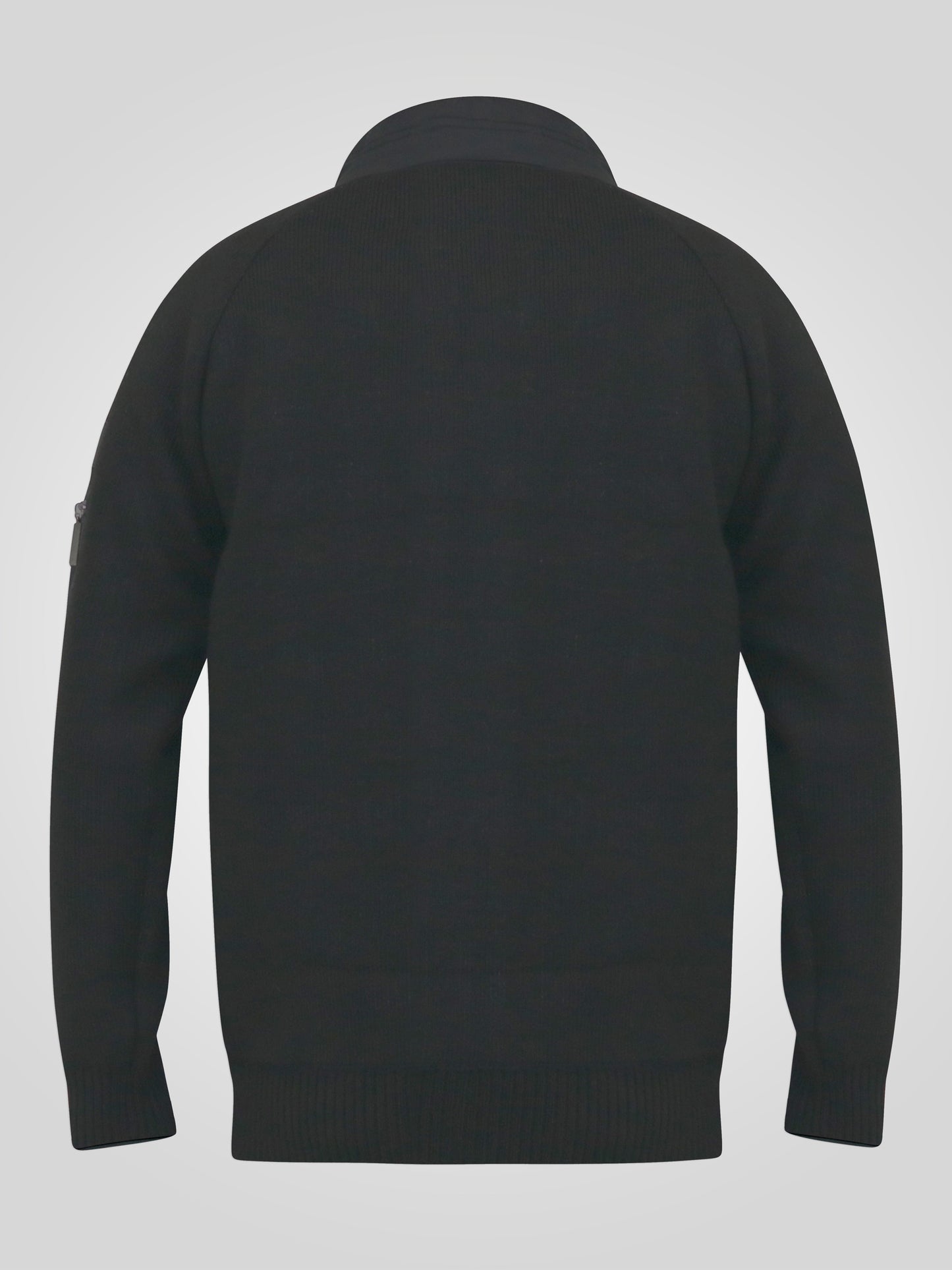 MARSDEN -D555 Black Hybrid Knitted Jacket Lined with Bonded Fleece