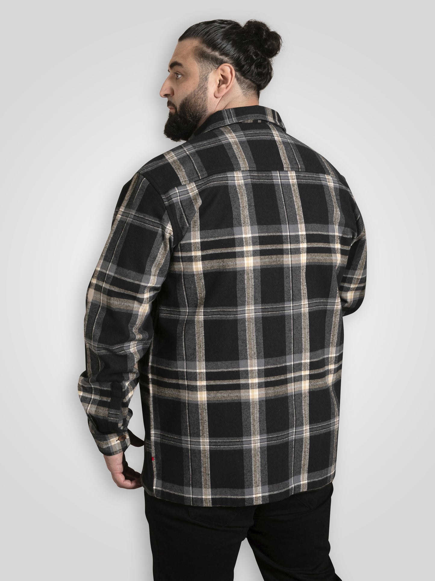 FALKIRK -D555 Black Grey Check Heavy Shacket Overshirt