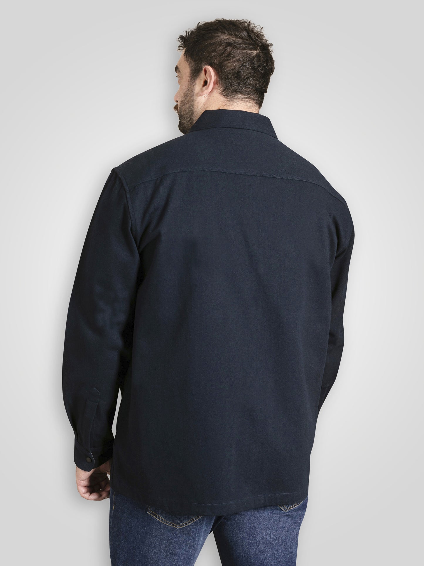 CLEVELEY -D555 Dark Navy Blue Heavy Shacket Overshirt