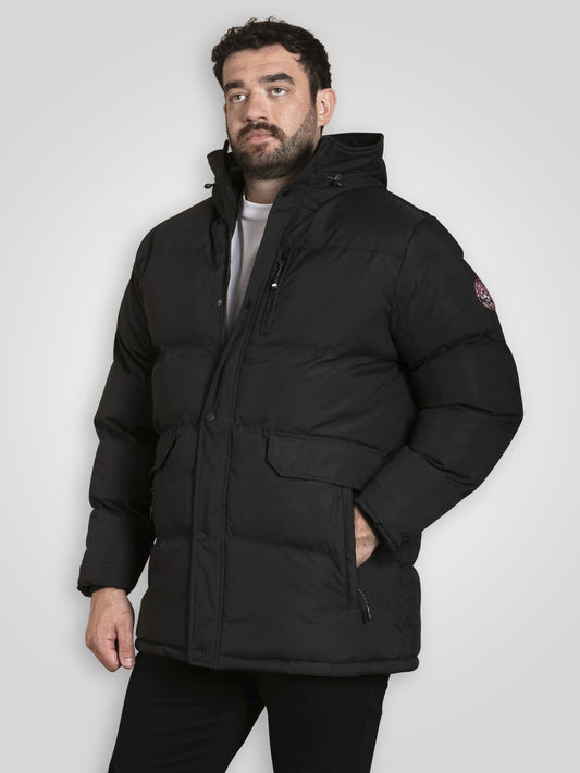 WOLVERHAMPTON -D555 Black Quilted Padded Jacket with Hood