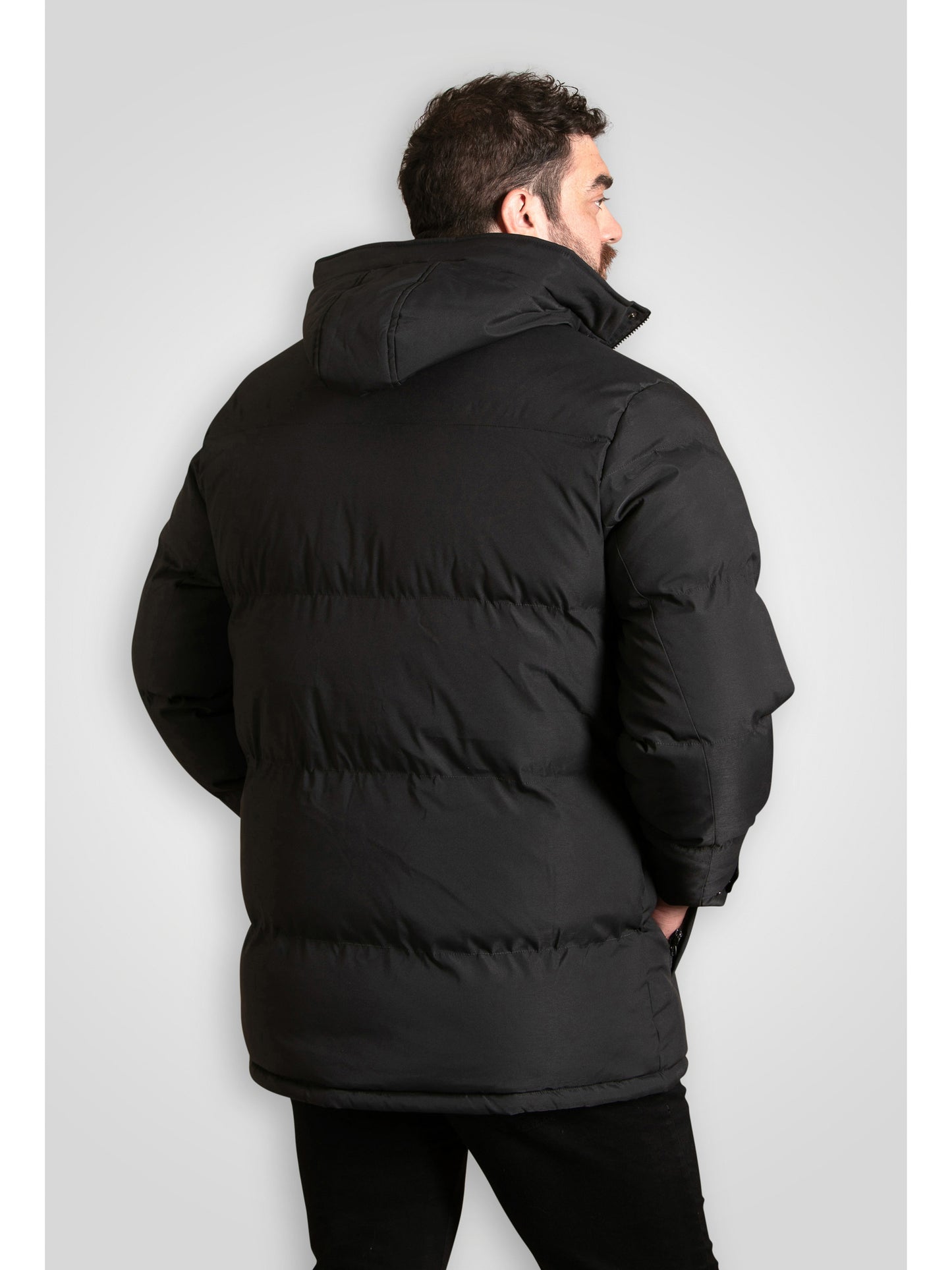 WOLVERHAMPTON -D555 Black Quilted Padded Jacket with Hood